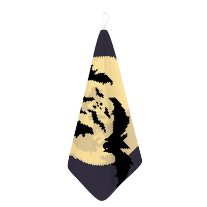 8-Bit Pixel Halloween Bat Print Hand Towel