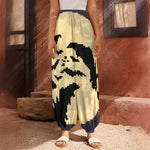 8-Bit Pixel Halloween Bat Print Harem Pants