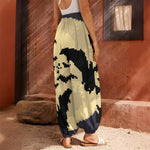 8-Bit Pixel Halloween Bat Print Harem Pants