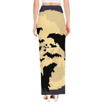 8-Bit Pixel Halloween Bat Print High Slit Maxi Skirt