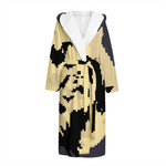 8-Bit Pixel Halloween Bat Print Hooded Bathrobe