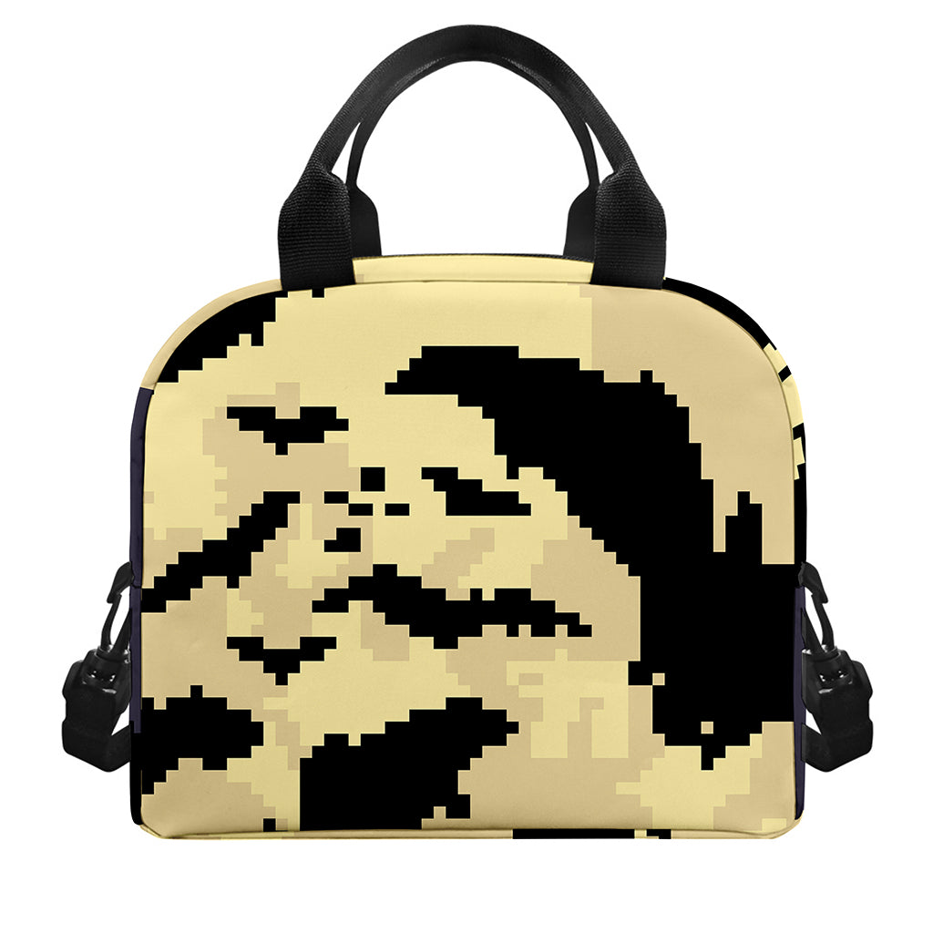 8-Bit Pixel Halloween Bat Print Insulated Lunch Bag