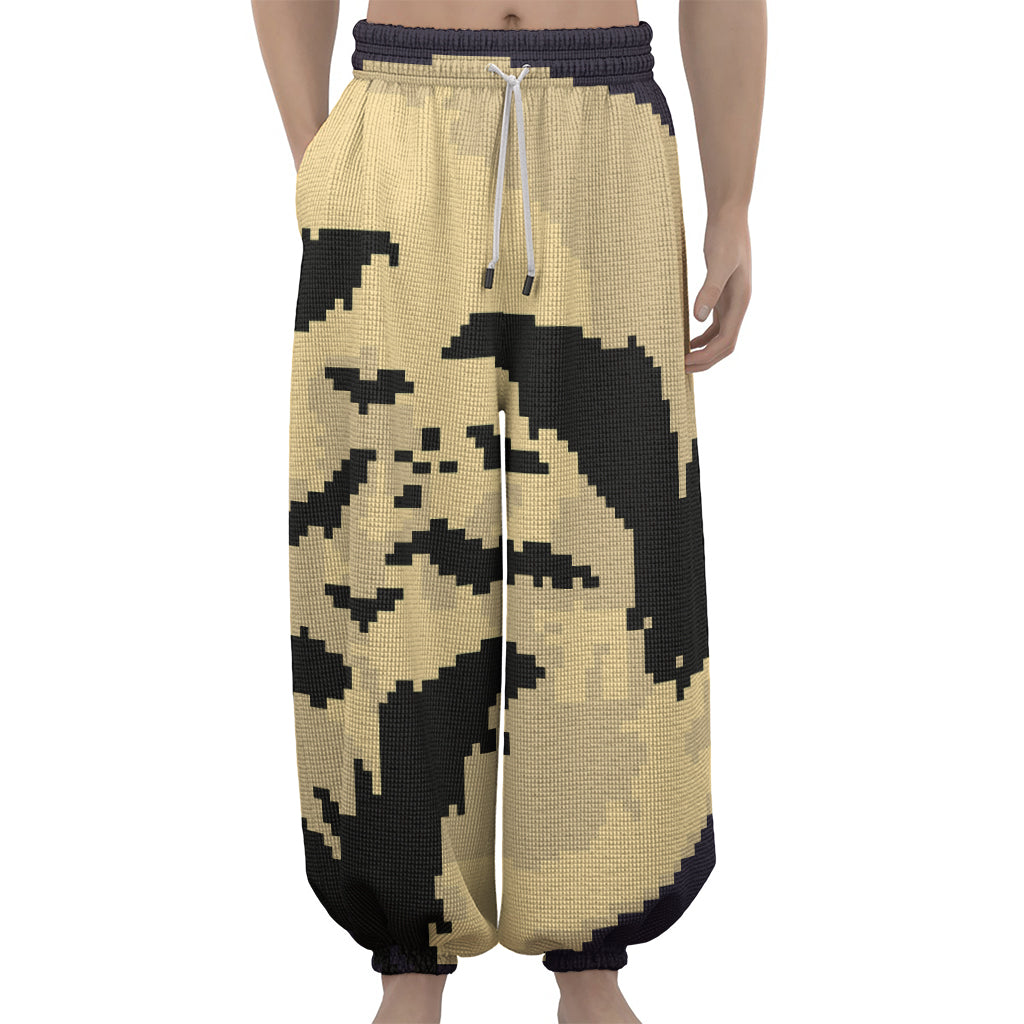 8-Bit Pixel Halloween Bat Print Lantern Pants