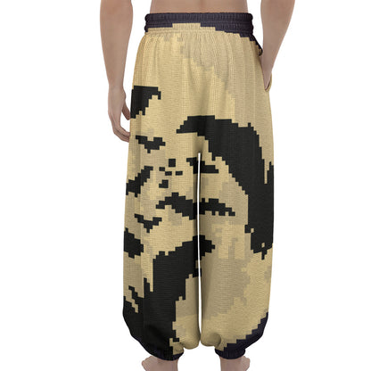 8-Bit Pixel Halloween Bat Print Lantern Pants