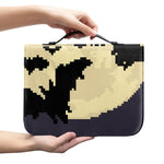 8-Bit Pixel Halloween Bat Print Leather Bible Cover