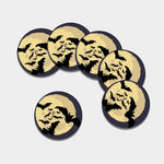 8-Bit Pixel Halloween Bat Print Leather Coaster Set