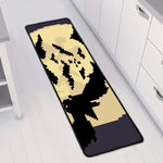 8-Bit Pixel Halloween Bat Print Long Kitchen Mat