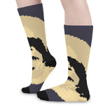 8-Bit Pixel Halloween Bat Print Long Socks