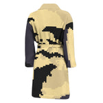 8-Bit Pixel Halloween Bat Print Men's Bathrobe