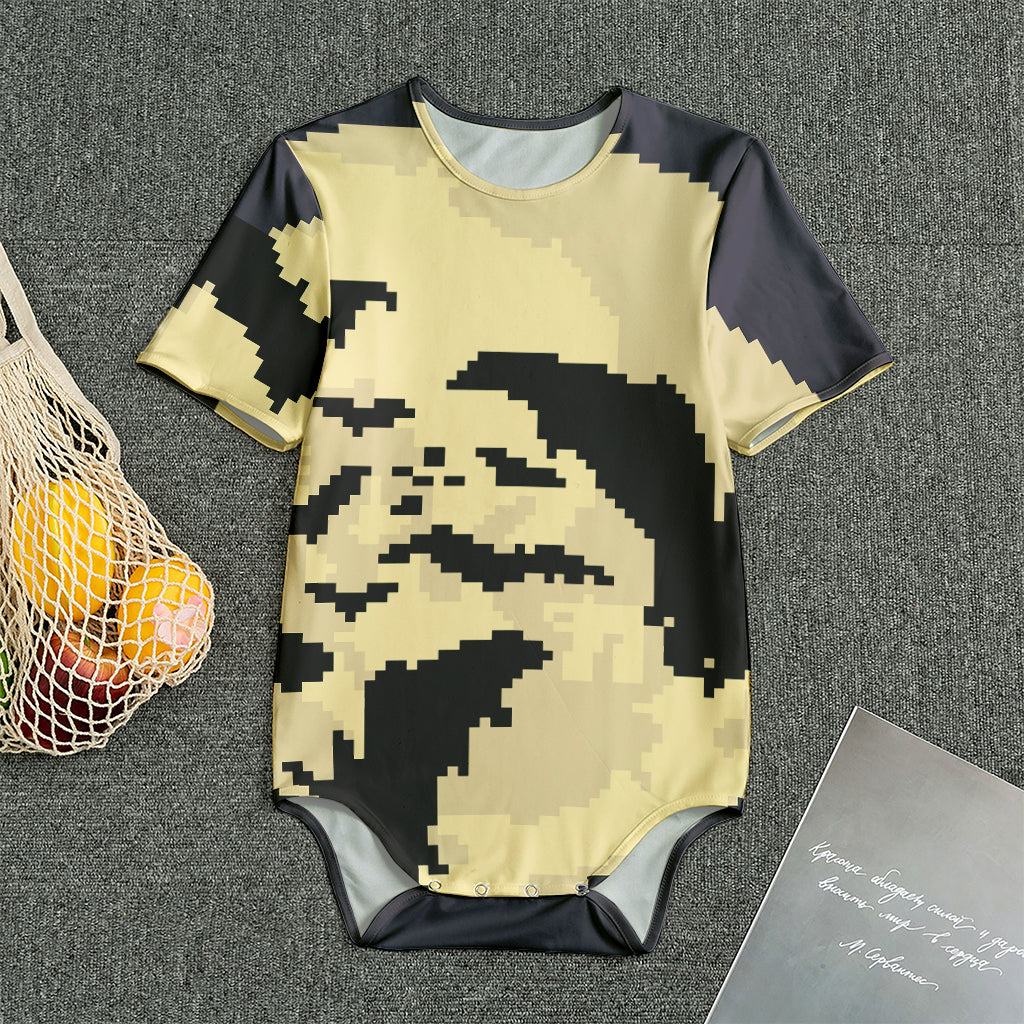 8-Bit Pixel Halloween Bat Print Men's Bodysuit