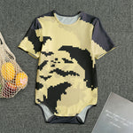 8-Bit Pixel Halloween Bat Print Men's Bodysuit