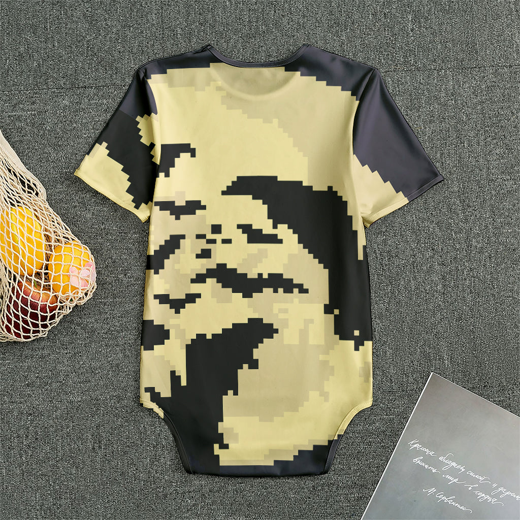 8-Bit Pixel Halloween Bat Print Men's Bodysuit