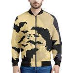 8-Bit Pixel Halloween Bat Print Men's Bomber Jacket