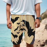 8-Bit Pixel Halloween Bat Print Men's Cargo Shorts