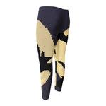 8-Bit Pixel Halloween Bat Print Men's Compression Pants