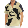 8-Bit Pixel Halloween Bat Print Men's Deep V-Neck Shirt