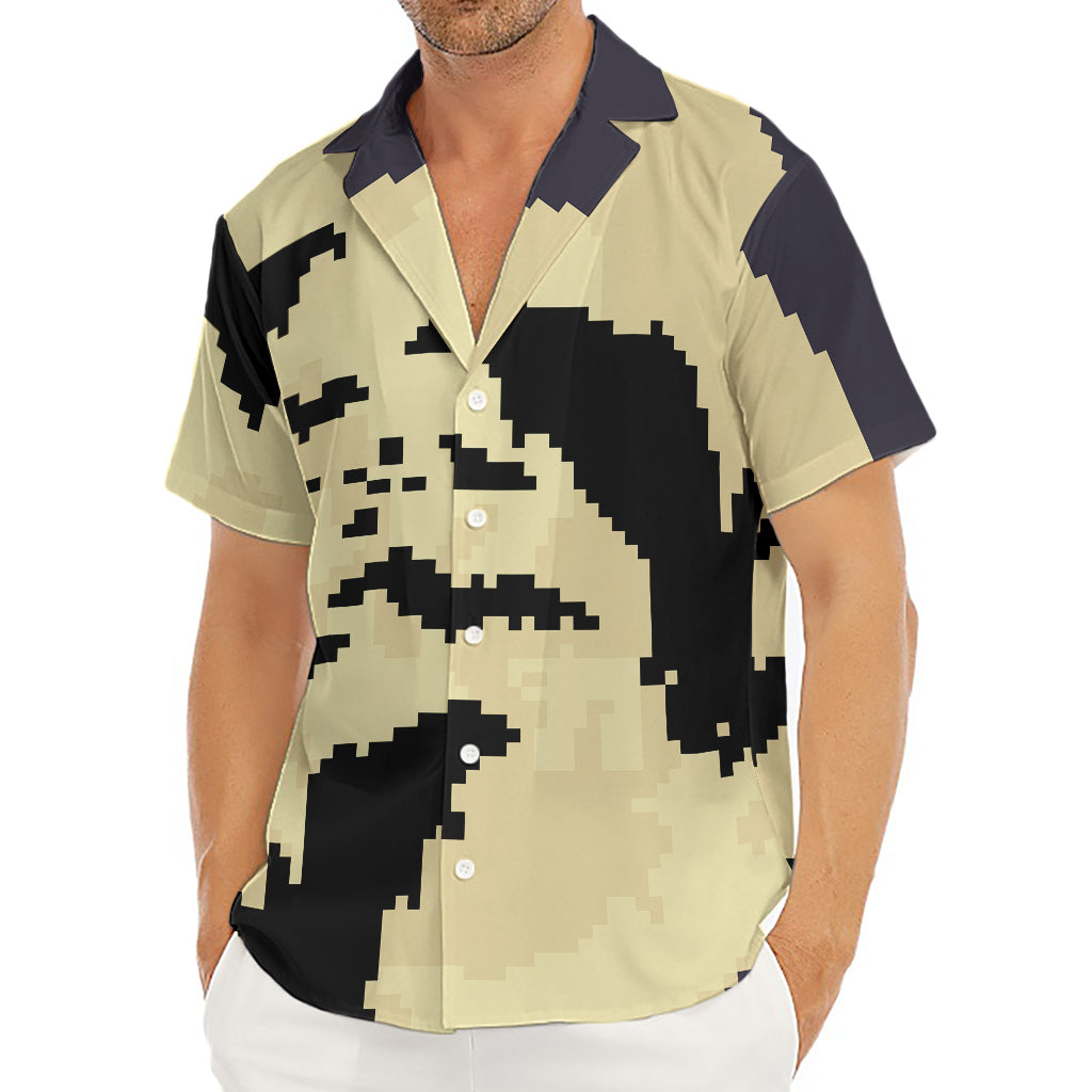 8-Bit Pixel Halloween Bat Print Men's Deep V-Neck Shirt
