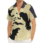 8-Bit Pixel Halloween Bat Print Men's Deep V-Neck Shirt