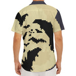 8-Bit Pixel Halloween Bat Print Men's Deep V-Neck Shirt