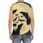 8-Bit Pixel Halloween Bat Print Men's Fitness Tank Top