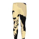 8-Bit Pixel Halloween Bat Print Men's leggings