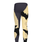 8-Bit Pixel Halloween Bat Print Men's leggings