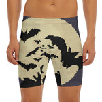 8-Bit Pixel Halloween Bat Print Men's Long Boxer Briefs