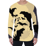 8-Bit Pixel Halloween Bat Print Men's Long Sleeve T-Shirt