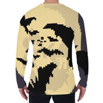 8-Bit Pixel Halloween Bat Print Men's Long Sleeve T-Shirt