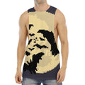 8-Bit Pixel Halloween Bat Print Men's Muscle Tank Top