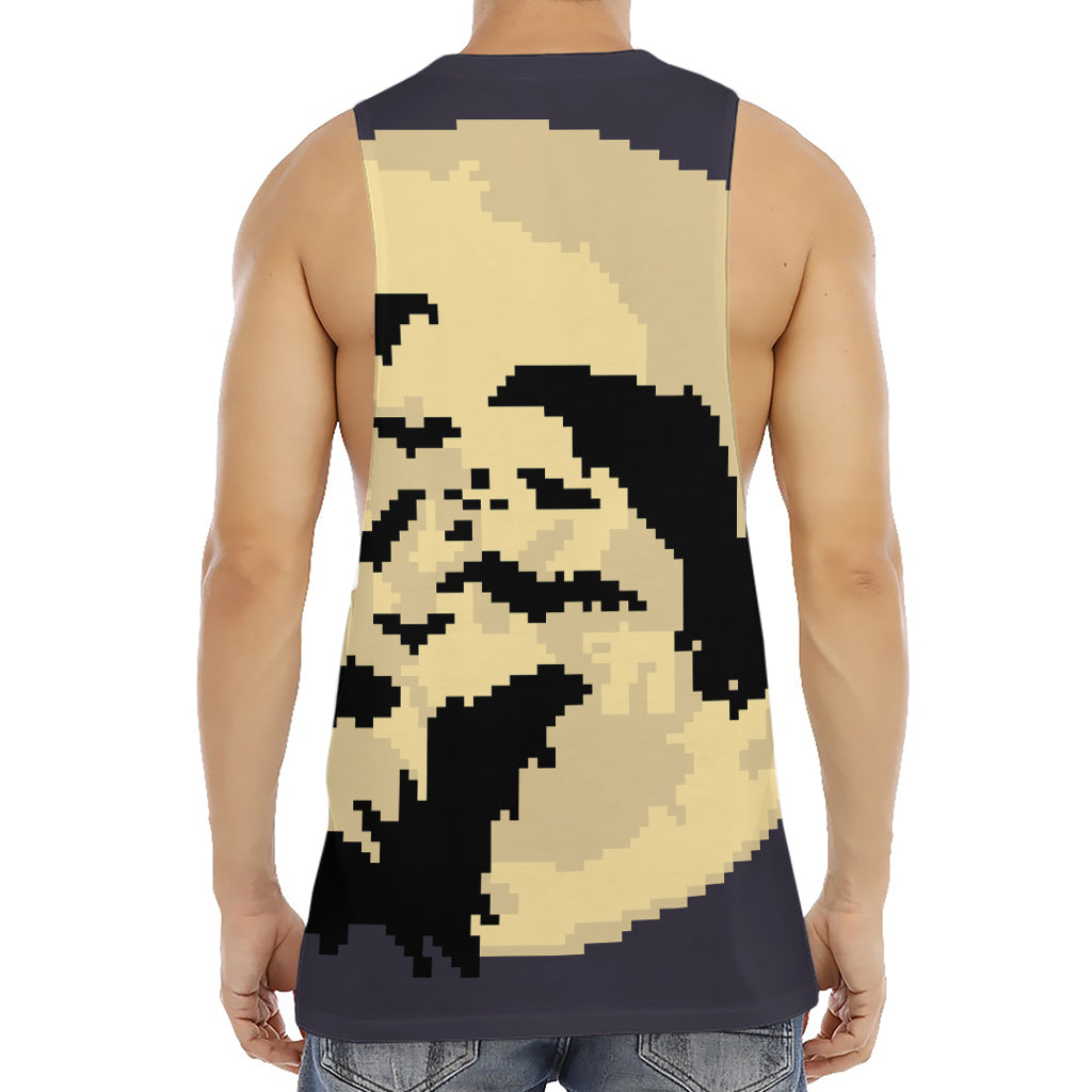 8-Bit Pixel Halloween Bat Print Men's Muscle Tank Top