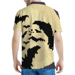 8-Bit Pixel Halloween Bat Print Men's Polo Shirt