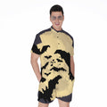 8-Bit Pixel Halloween Bat Print Men's Romper