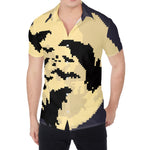 8-Bit Pixel Halloween Bat Print Men's Shirt