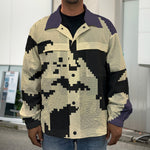 8-Bit Pixel Halloween Bat Print Men's Shirt Jacket