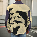 8-Bit Pixel Halloween Bat Print Men's Shirt Jacket