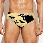 8-Bit Pixel Halloween Bat Print Men's Swim Briefs