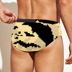8-Bit Pixel Halloween Bat Print Men's Swim Briefs