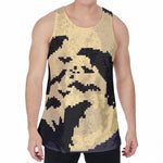 8-Bit Pixel Halloween Bat Print Men's Velvet Tank Top