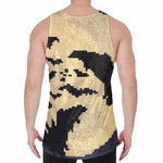 8-Bit Pixel Halloween Bat Print Men's Velvet Tank Top