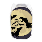 8-Bit Pixel Halloween Bat Print Mesh Laundry Hamper