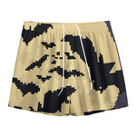 8-Bit Pixel Halloween Bat Print Mesh Shorts