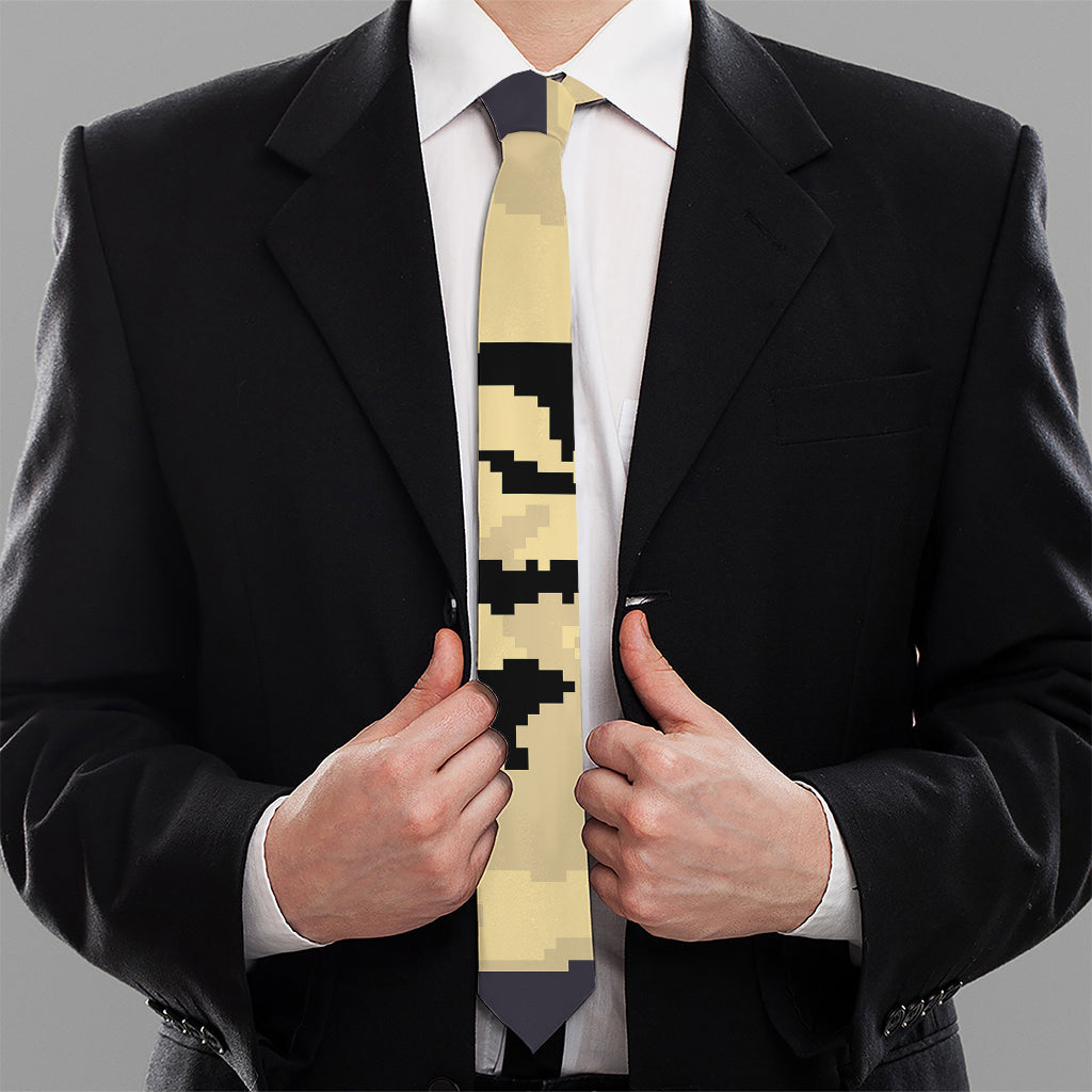 8-Bit Pixel Halloween Bat Print Necktie
