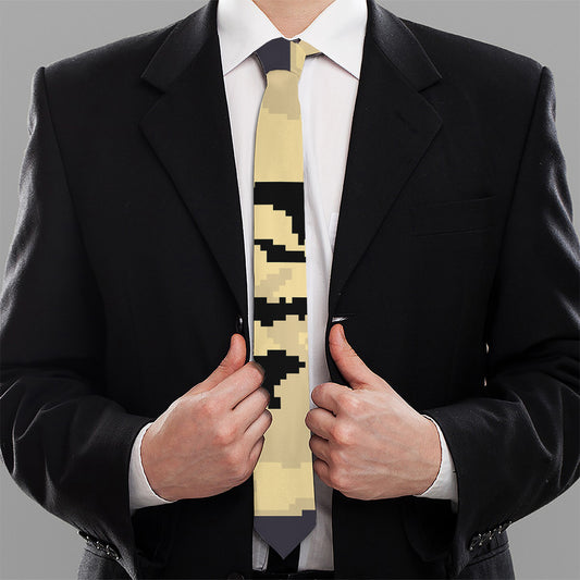 8-Bit Pixel Halloween Bat Print Necktie