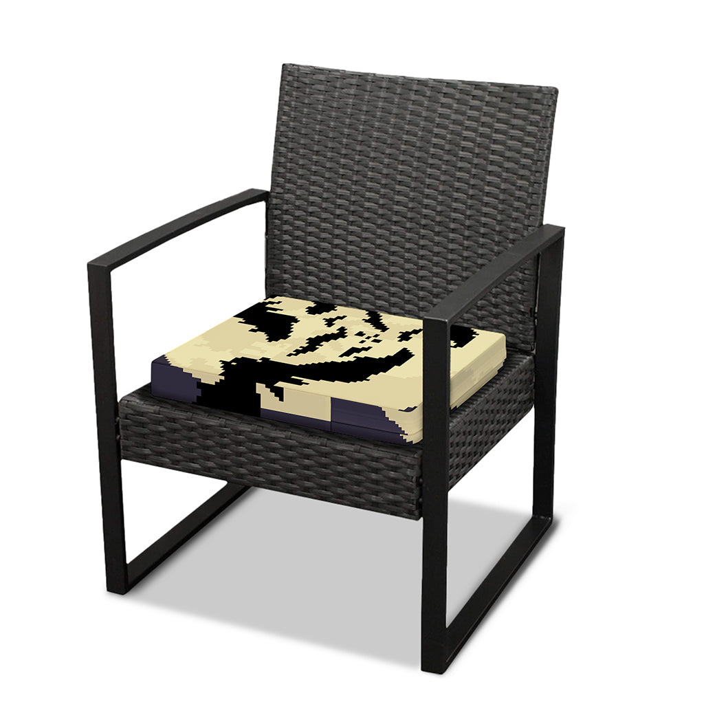8-Bit Pixel Halloween Bat Print Outdoor Seat Cushion Cover