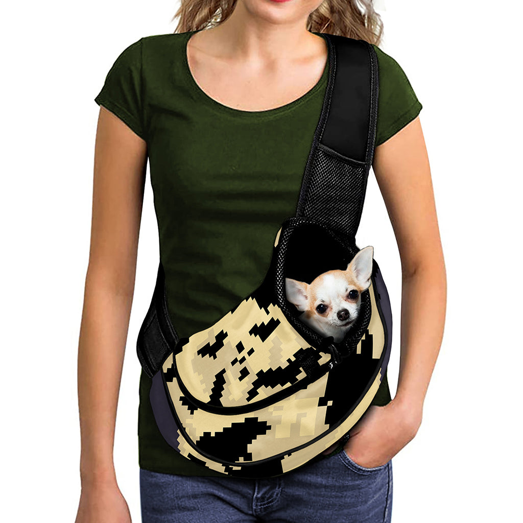 8-Bit Pixel Halloween Bat Print Pet Sling Carrier
