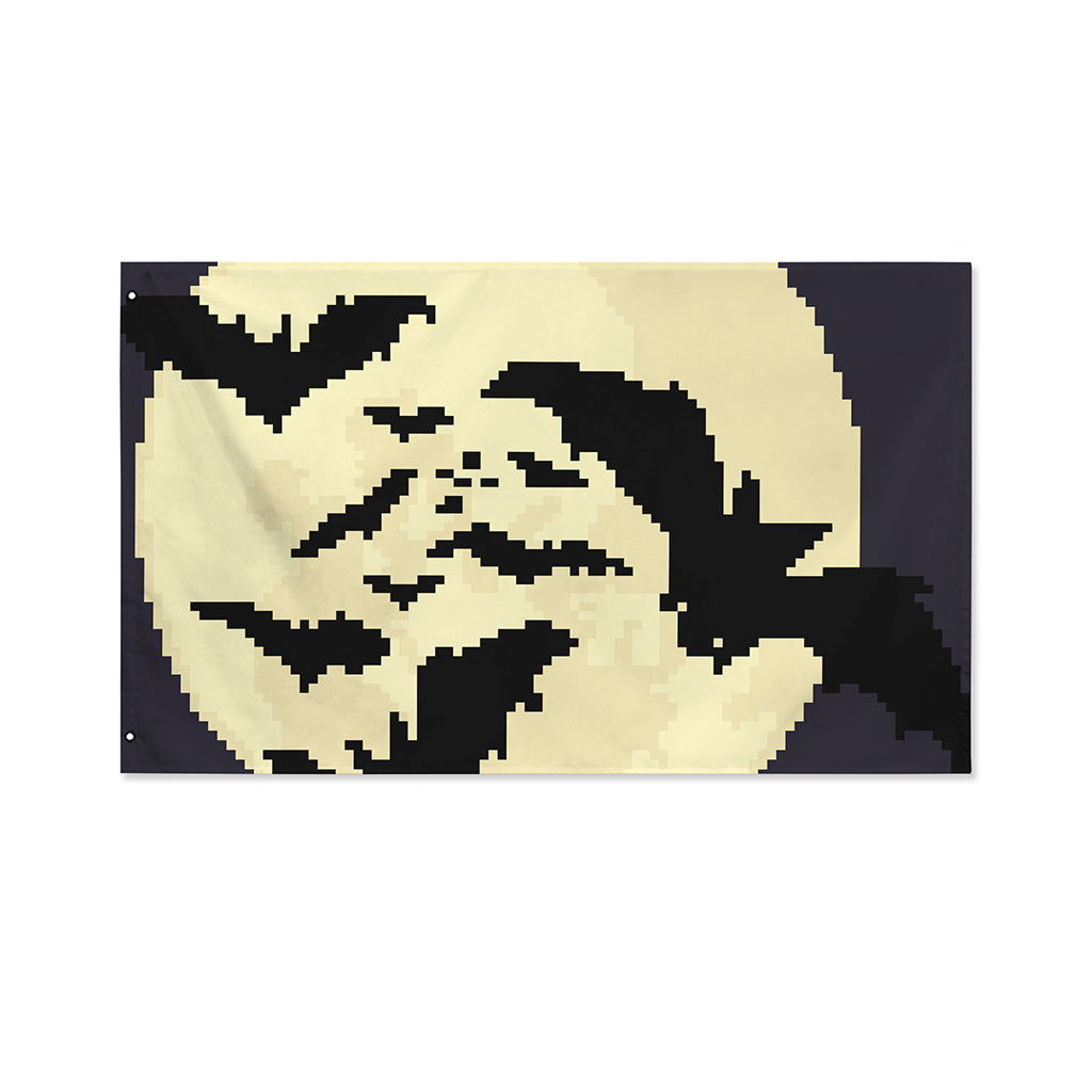 8-Bit Pixel Halloween Bat Print Polyester Flag