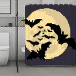 8-Bit Pixel Halloween Bat Print Polyester Shower Curtain