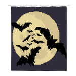 8-Bit Pixel Halloween Bat Print Polyester Shower Curtain