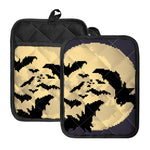 8-Bit Pixel Halloween Bat Print Pot Holders With Pocket